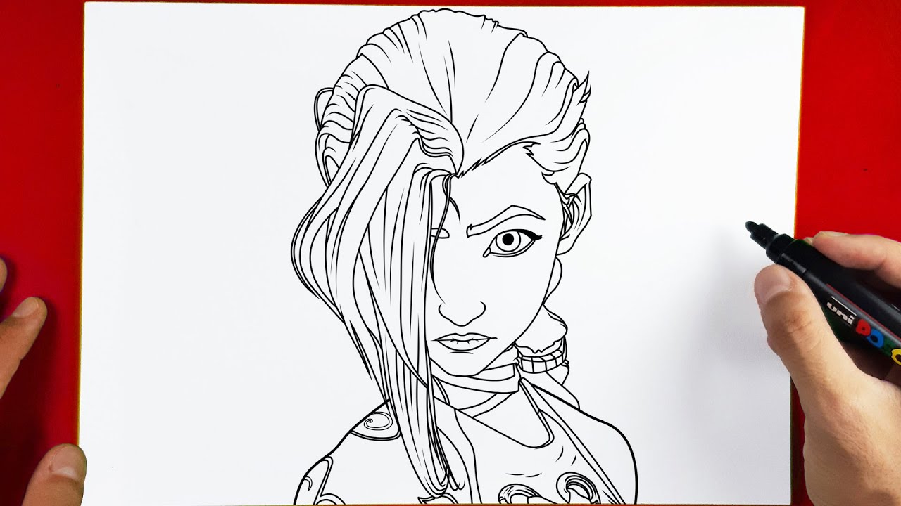 How to Draw JINX from ARCANE | League of Legends