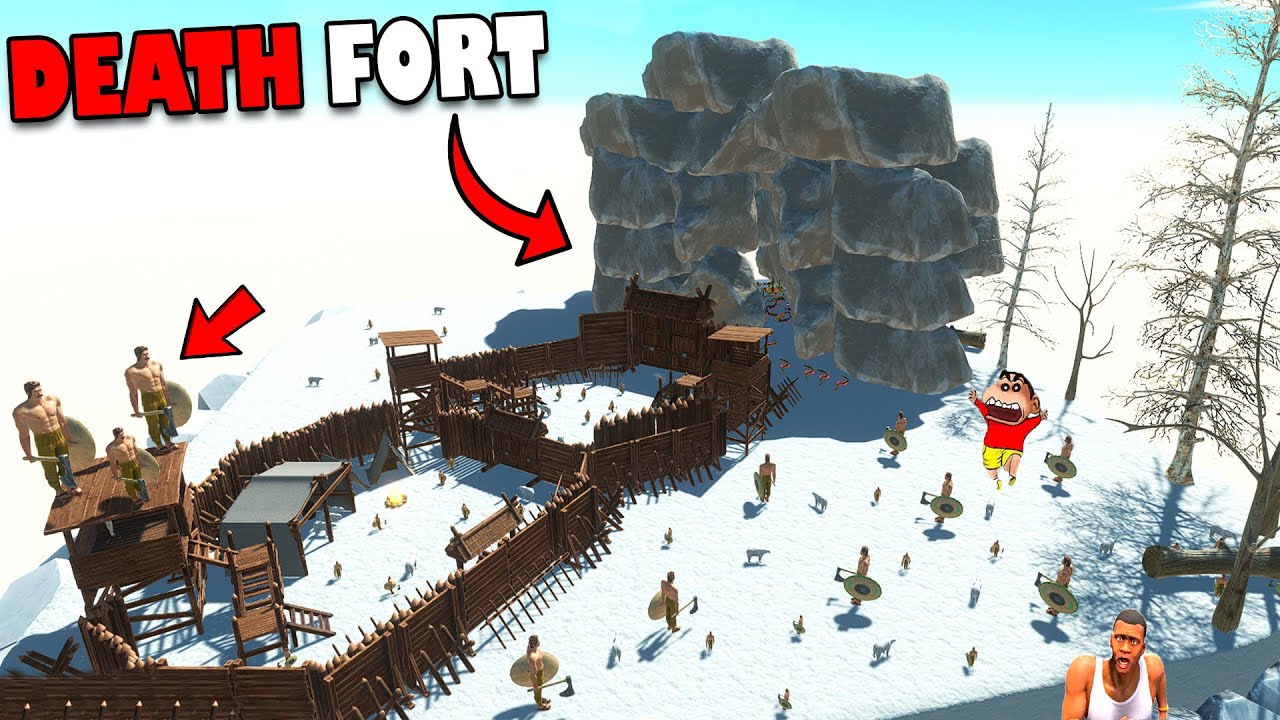 CRIXUS THE GAUL FORT DEATH TRAP vs CHOP SHINCHAN & HAMID TEAM in Animal Revolt Battle Simulator