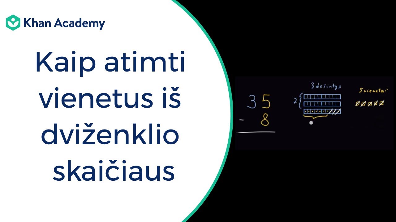 Kaip atimti vienetus iš dviženklio skaičiaus | Sudėtis ir atimtis iki 100 | Matematika