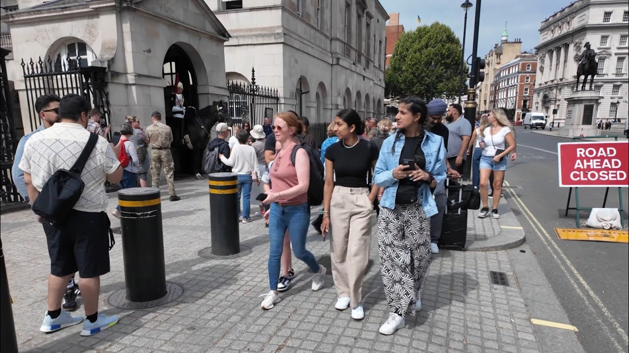 Walking Up Whitehall To Horseguards London