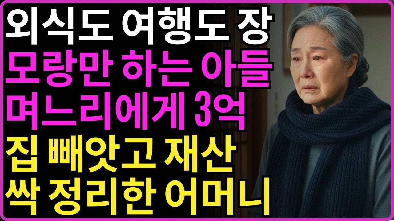 ''손주 봐주는 부모 따로있고, 여행가는 부모 따로있니'' 속초도 제주도도 장모랑만 가는 아들 며느리에게 3억 집 빼앗은 대전 분식집 어머니