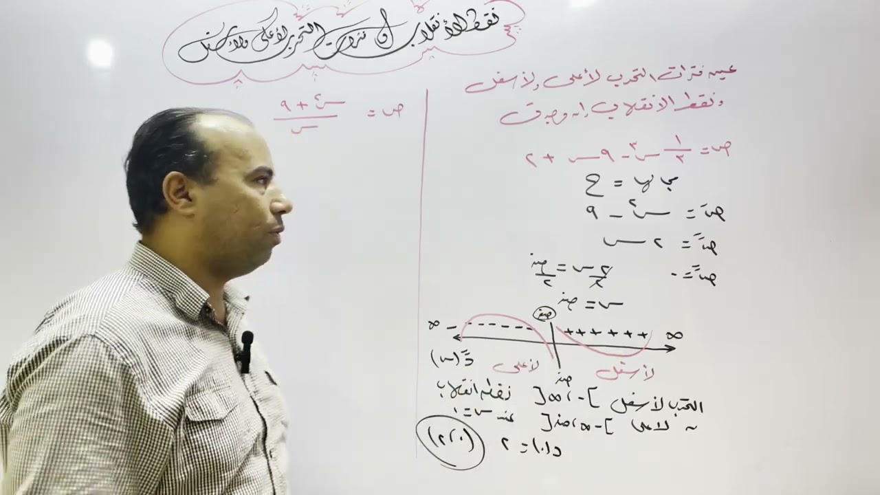 نقط الانقلاب وفترات التحدب لاعلى ولاسفل | الدرس الرابع | الوحدة الثالثة | تفاضل