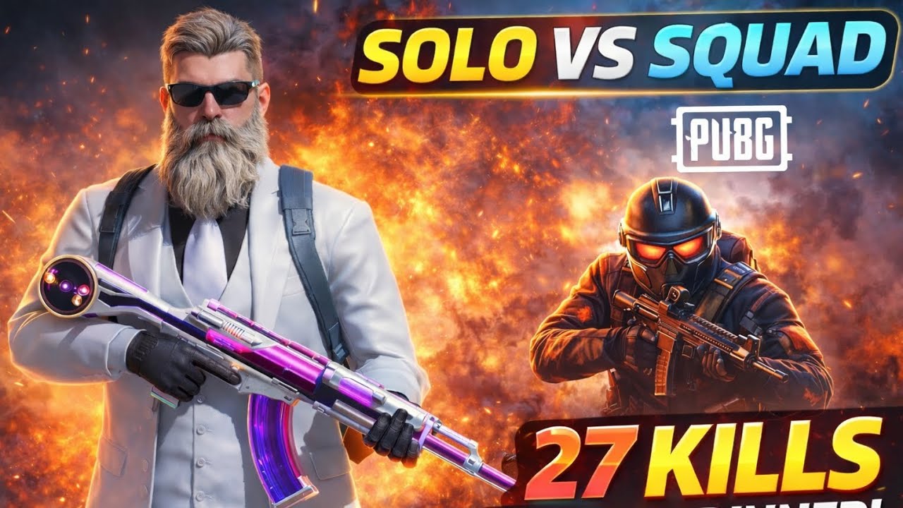 Solo vs squad 27 kills chicken dinner 