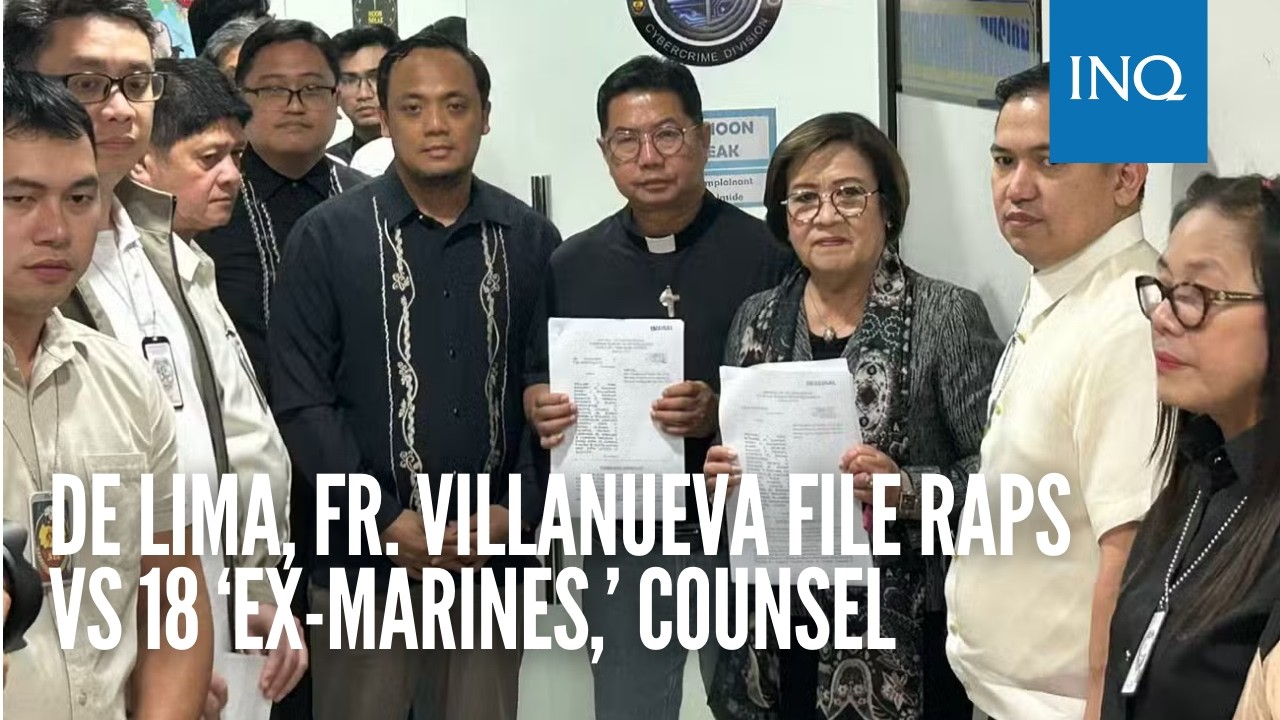 De Lima, Fr. Villanueva file raps vs 18 ‘ex-Marines,’ counsel