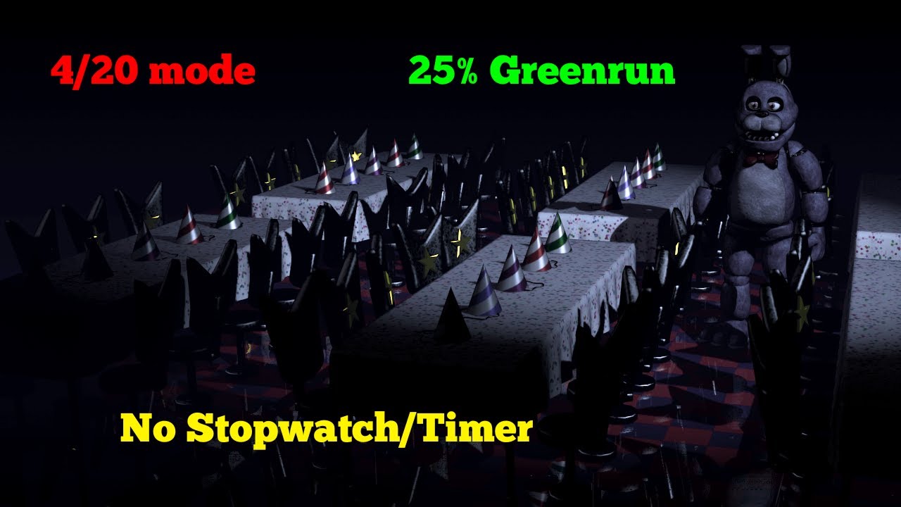 FNaF 1 - 4/20 mode No Stopwatch/Timer 25% Greenrun