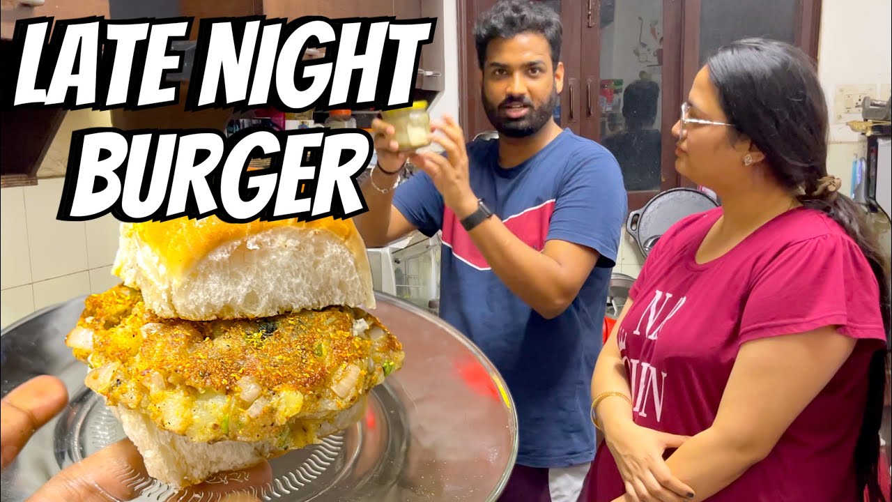 Raat ke 2 Bje Banaya Desi Street Food Burger