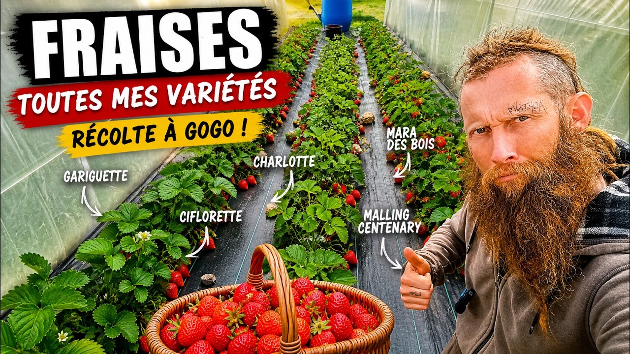 👉 Des fraises &agrave; gogo ! Toutes mes vari&eacute;t&eacute;s au potager 🍓 (5 mai)