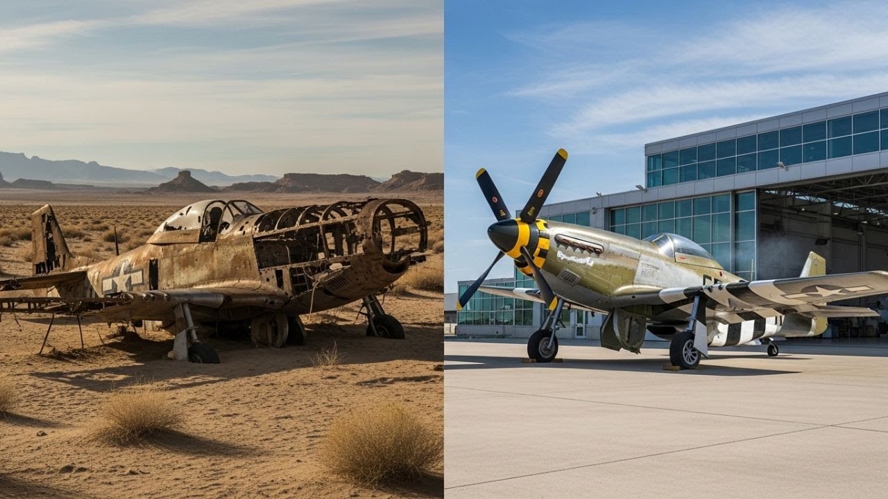 ASMR Aircraft Restoration! Restoring an Abandoned P-51 Mustang Found in the Desert