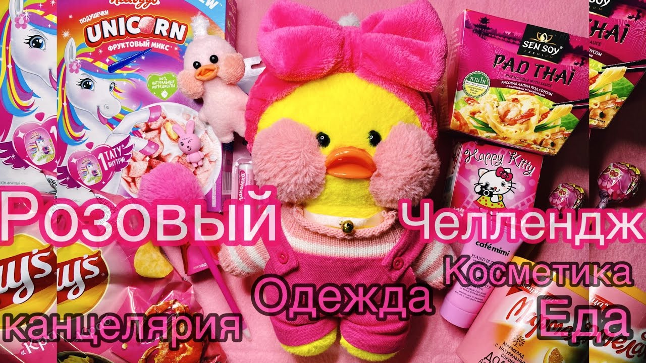 Мой ДЕНЬ с УТОЧКОЙ ЛАЛАФАНФАН ВЛОГ 24 часа ЦВЕТНОЙ ЧЕЛЛЕНДЖ Одежда, еда, косметика одного цвета !