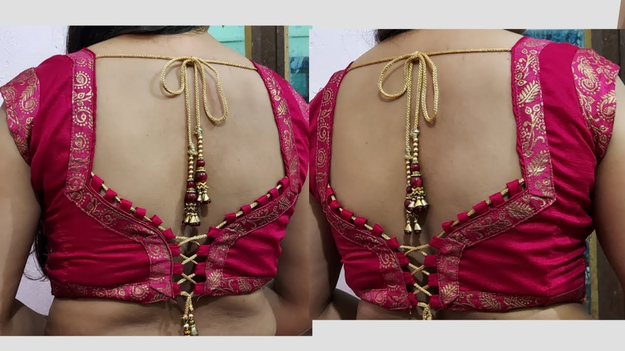 Very beautiful new letest 2021 back neck blouse design very easy method cutting and stitching