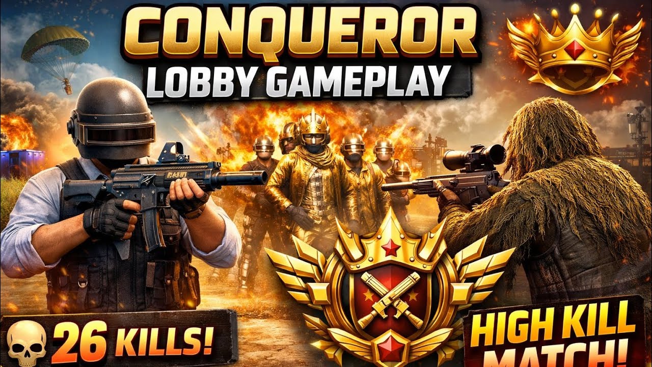 PUBG Mobile Conqueror Lobby Gameplay | High Kill Match