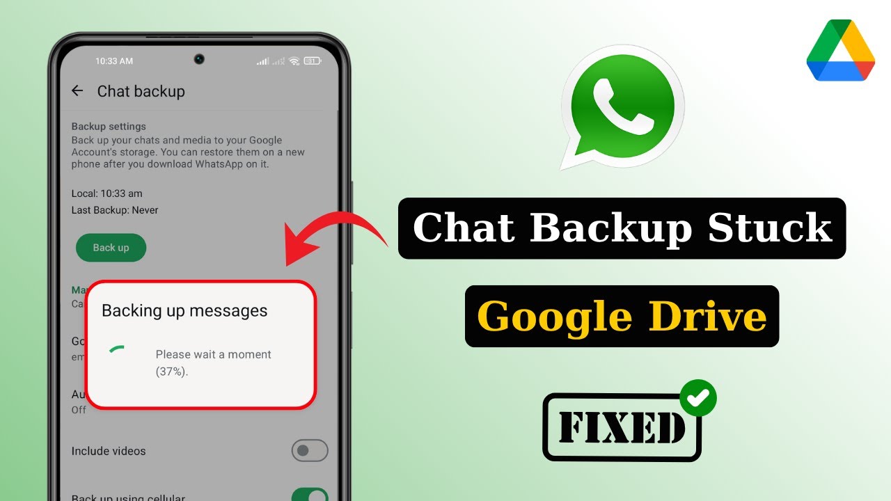 WhatsApp Chat Backup Stuck on Google Drive | How to Fix WhatsApp Backup Problem