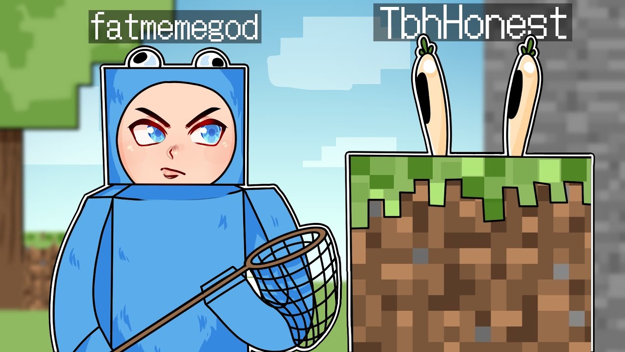 TROLLING FATMEMEGOD by MORPHING into BLOCKS in Minecraft