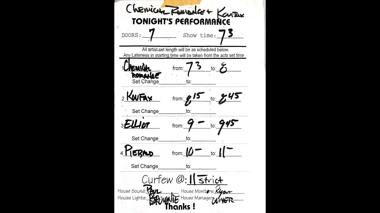 🎄 My Chemical Romance, 2002-12-18, Trocadero, Philadelphia, PA, US [EARLY RECORDING]