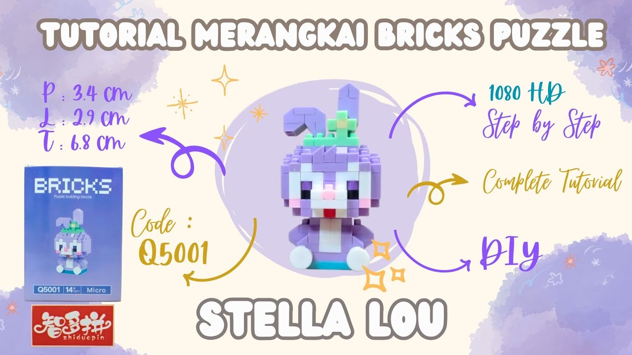Tutorial DIY Micro Bricks Stella Lou Q5001 (zhiduopin) | How To Build Stella Lou Disney #puzzlead