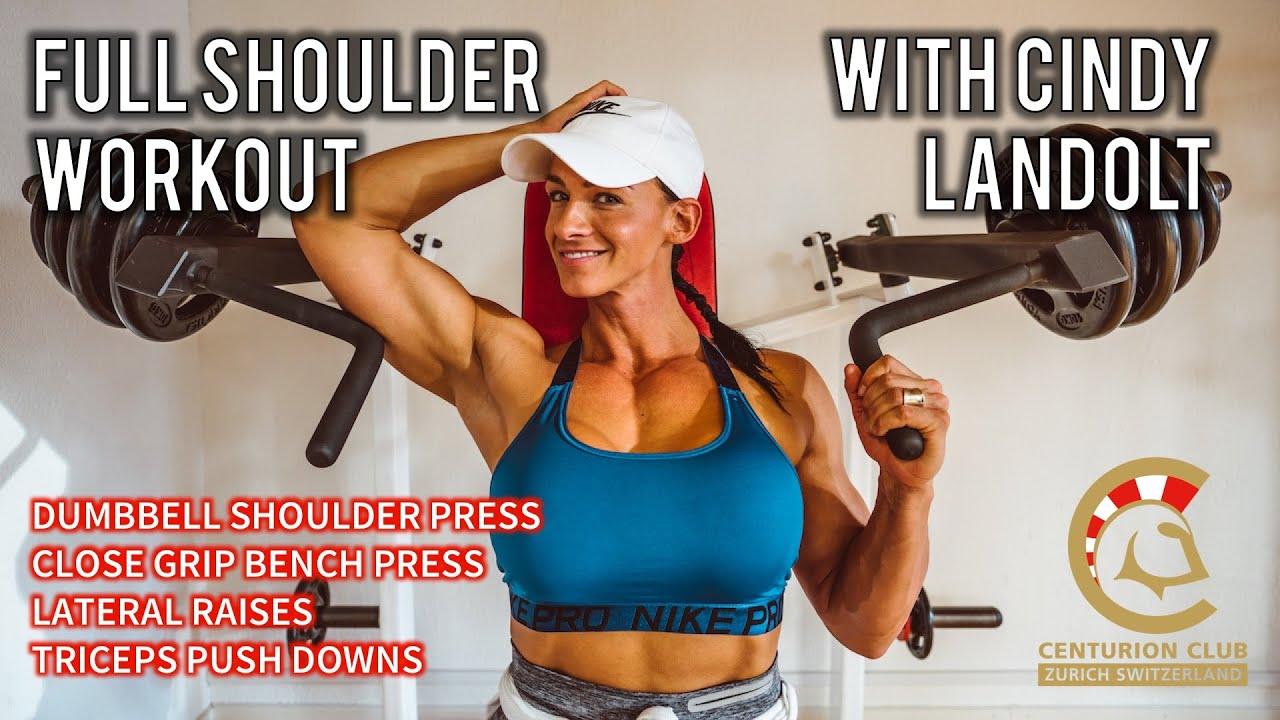 Full Shoulder Workout | Dumbbell Press, Close Grip Bench Press, Triceps Push Downs | Cindy Landolt