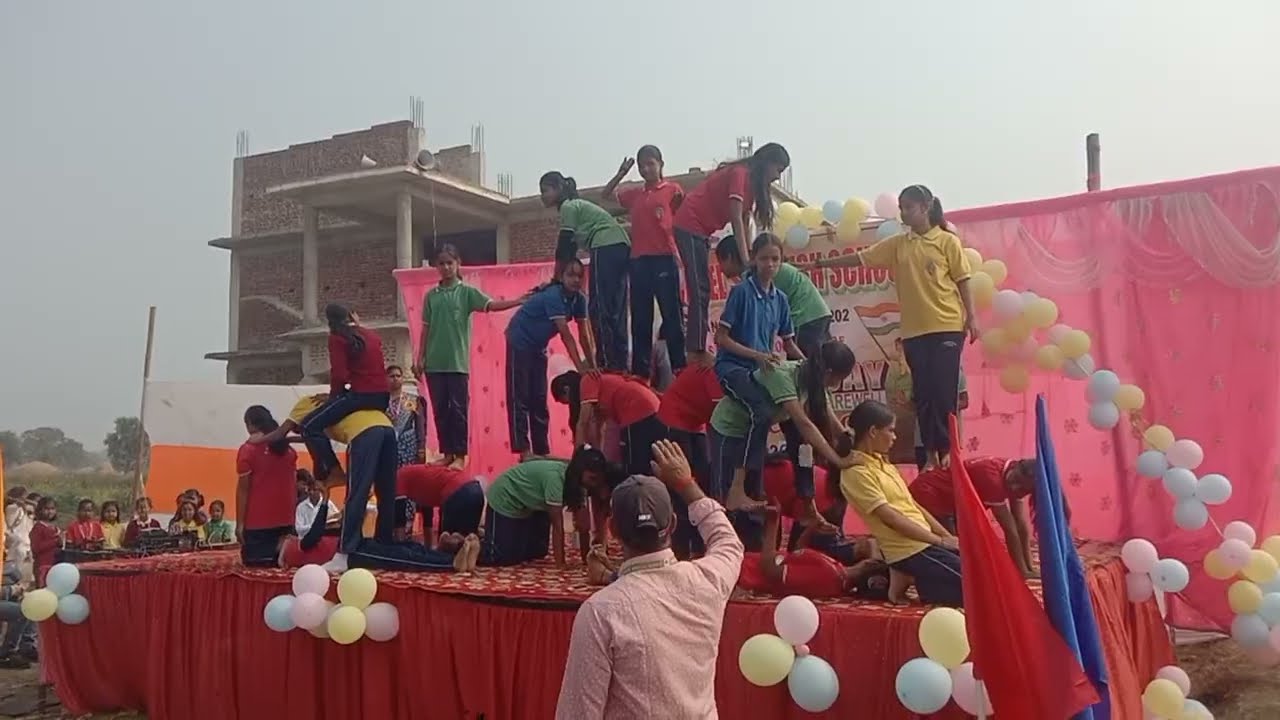 Girl's Piramid#St. Michael's English School,Deo#77th Republic Day