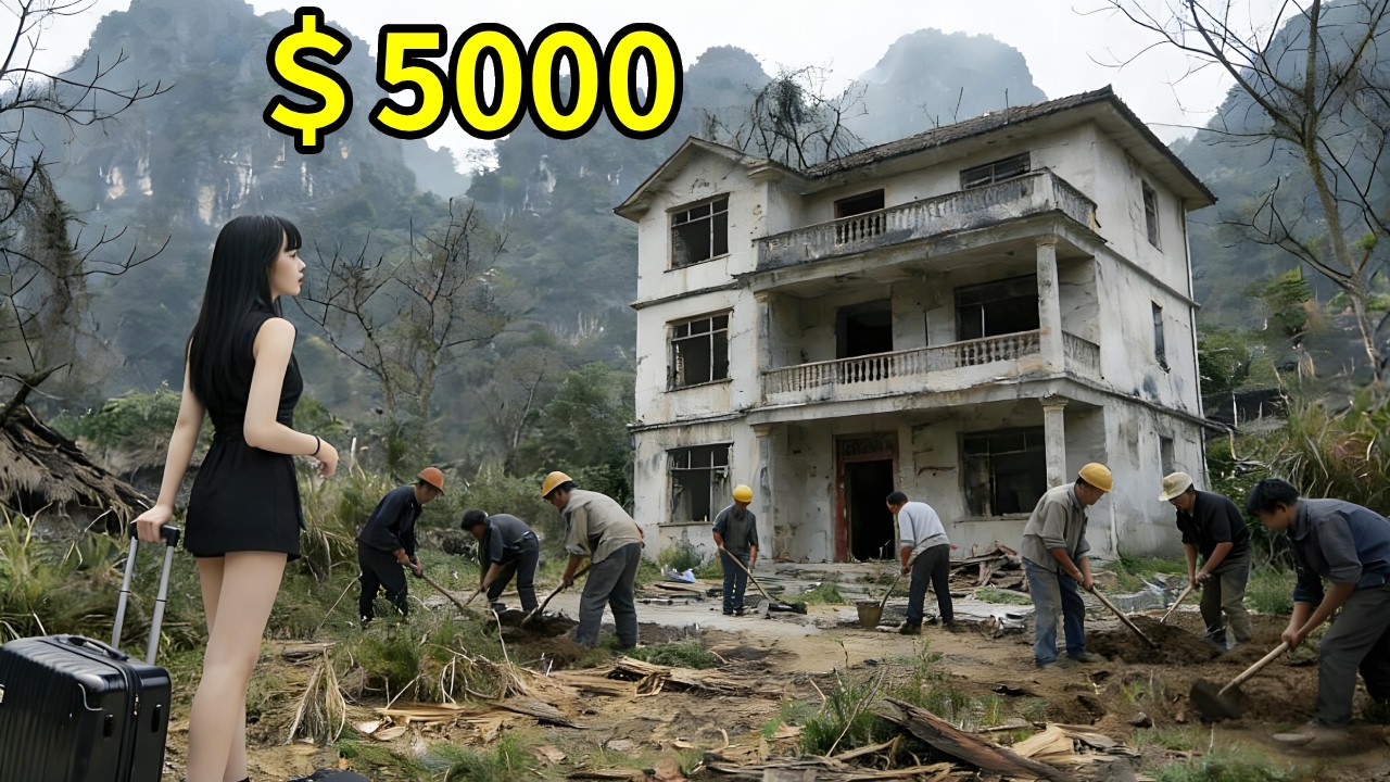 A young man renovated an old house for $5 000 ，Continue demolishing the floor slabs