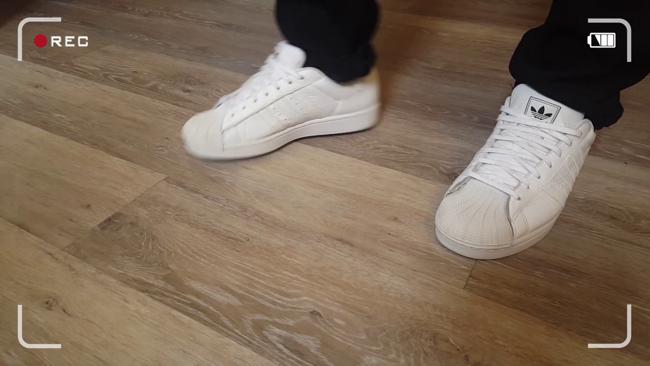 Adidas Superstar Custom Restore White On Feet.