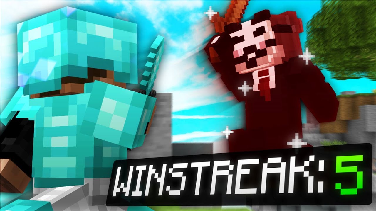 Destroying a cheater on a skywars winstreak