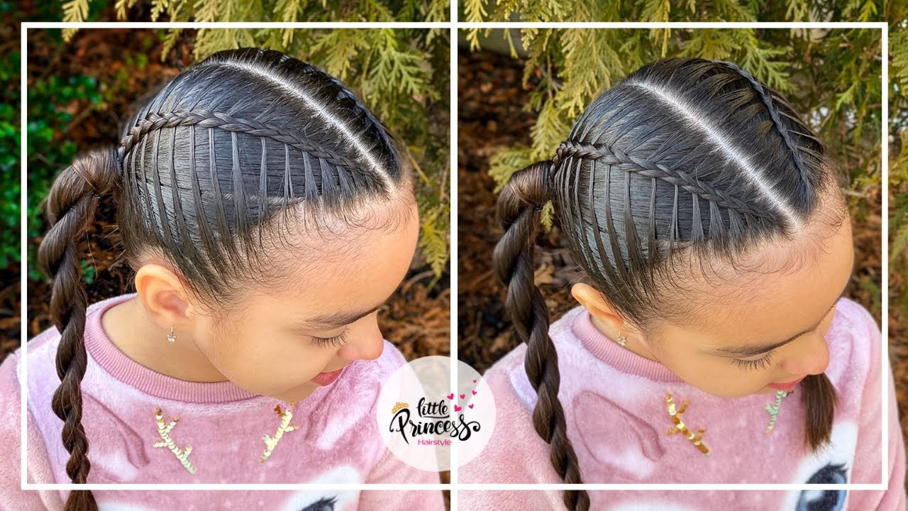 PEINADO CON TRENZA ESQUELETO Y COLETAS | PEINADOS PARA NIÑAS