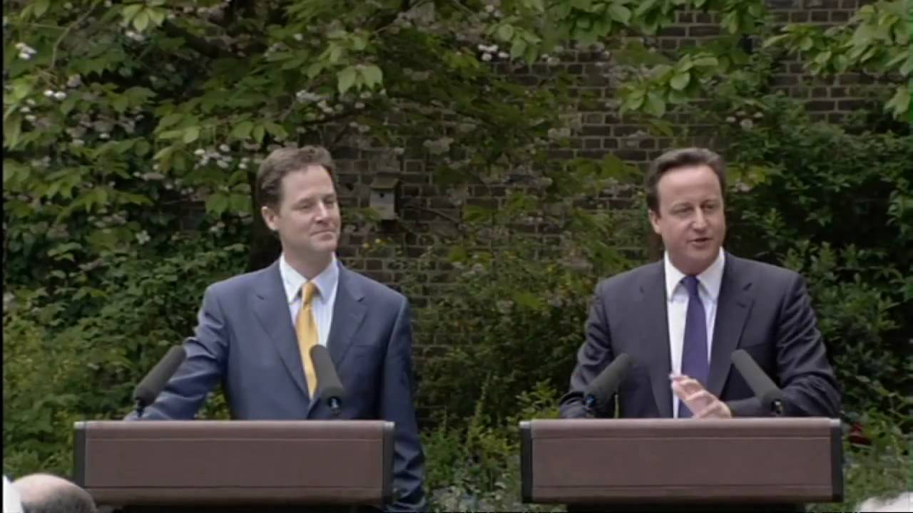 Cameron and Clegg share a joke