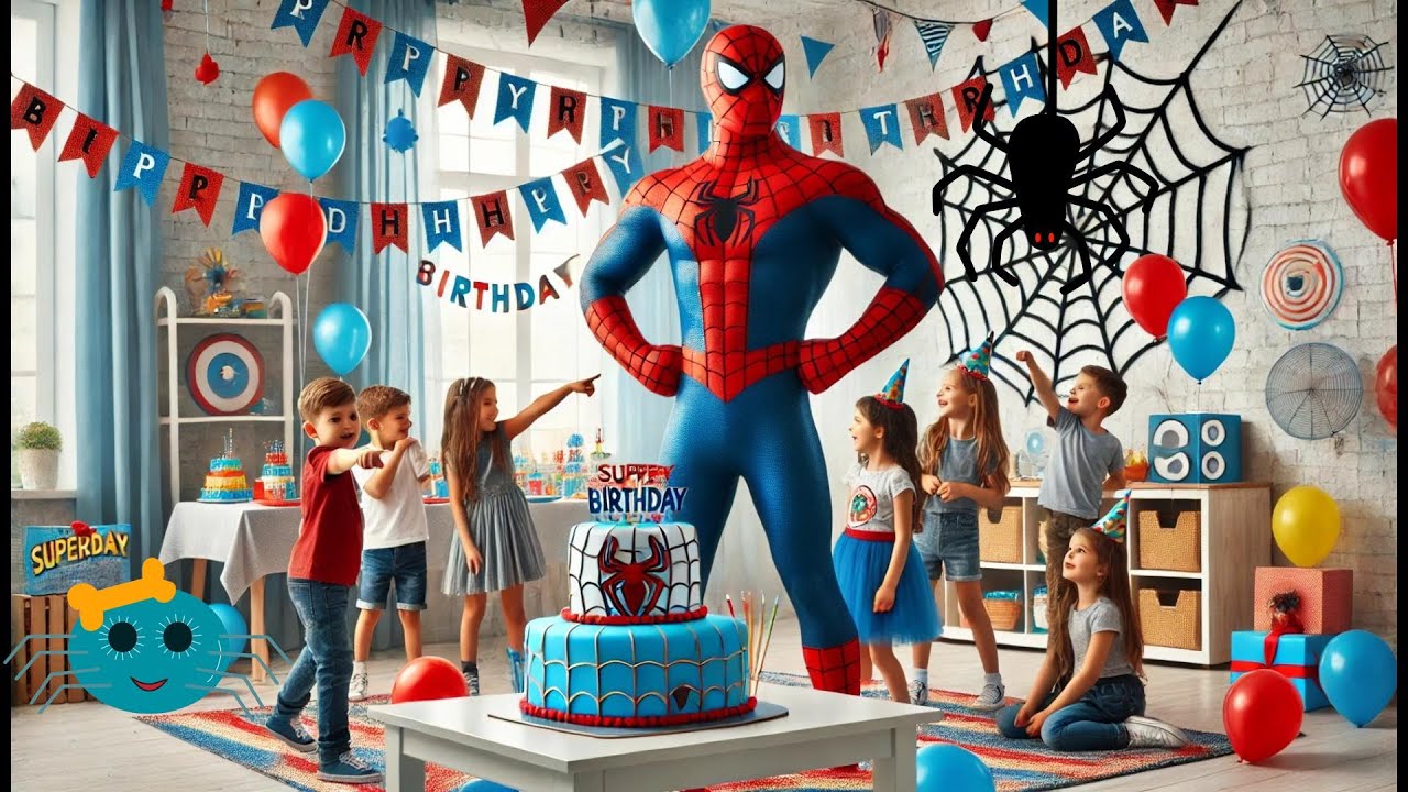 Spider Man Hero Themed Birthday Party Song for Kids 🎉- Longer version
