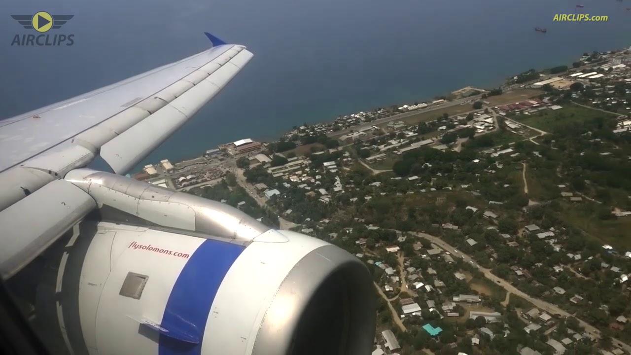 Exotic Solomon Islands! Solomon Airlines A320 Honiara Landing from Brisbane!  [AirClips]