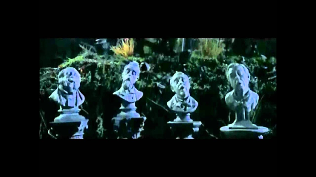 the haunted mansion (2003) - singing busts appear, grim grinning ghosts