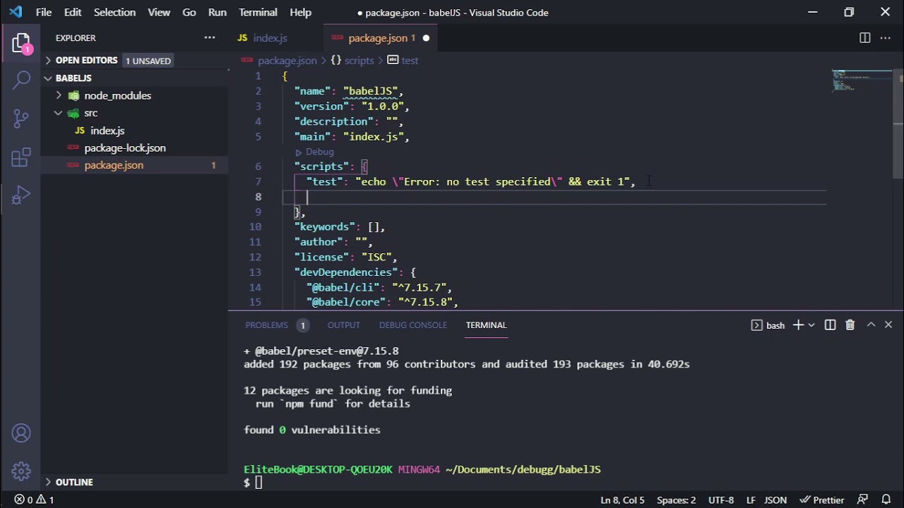 Setting up Babel for JavaScript very small&nbsp;project