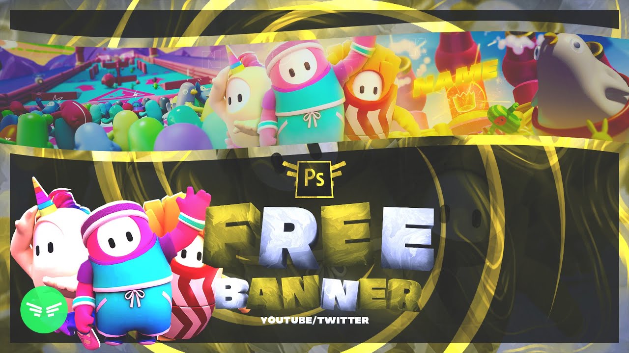 Speed Art - Fall Guys FREE BANNER FOR YOUTUBE/TWITTER
