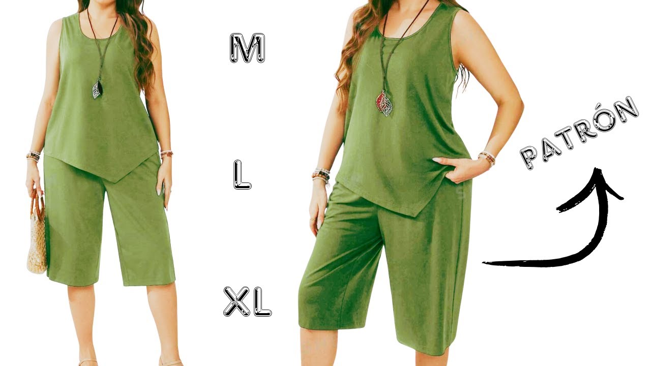 Conjunto de de Blusa y Pantalón Corto tipo Bermuda para Dama