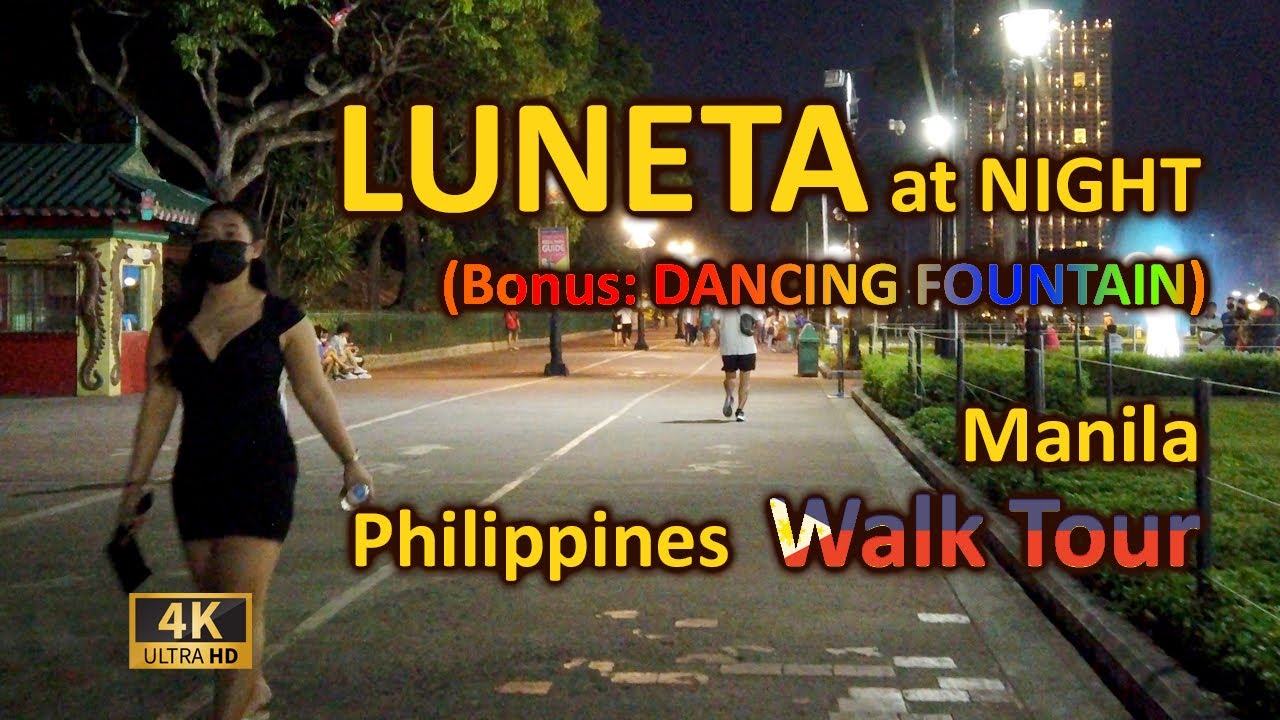 Chill Night Walk at Luneta Park / Dancing Fountain in 4K - Manila Philippines