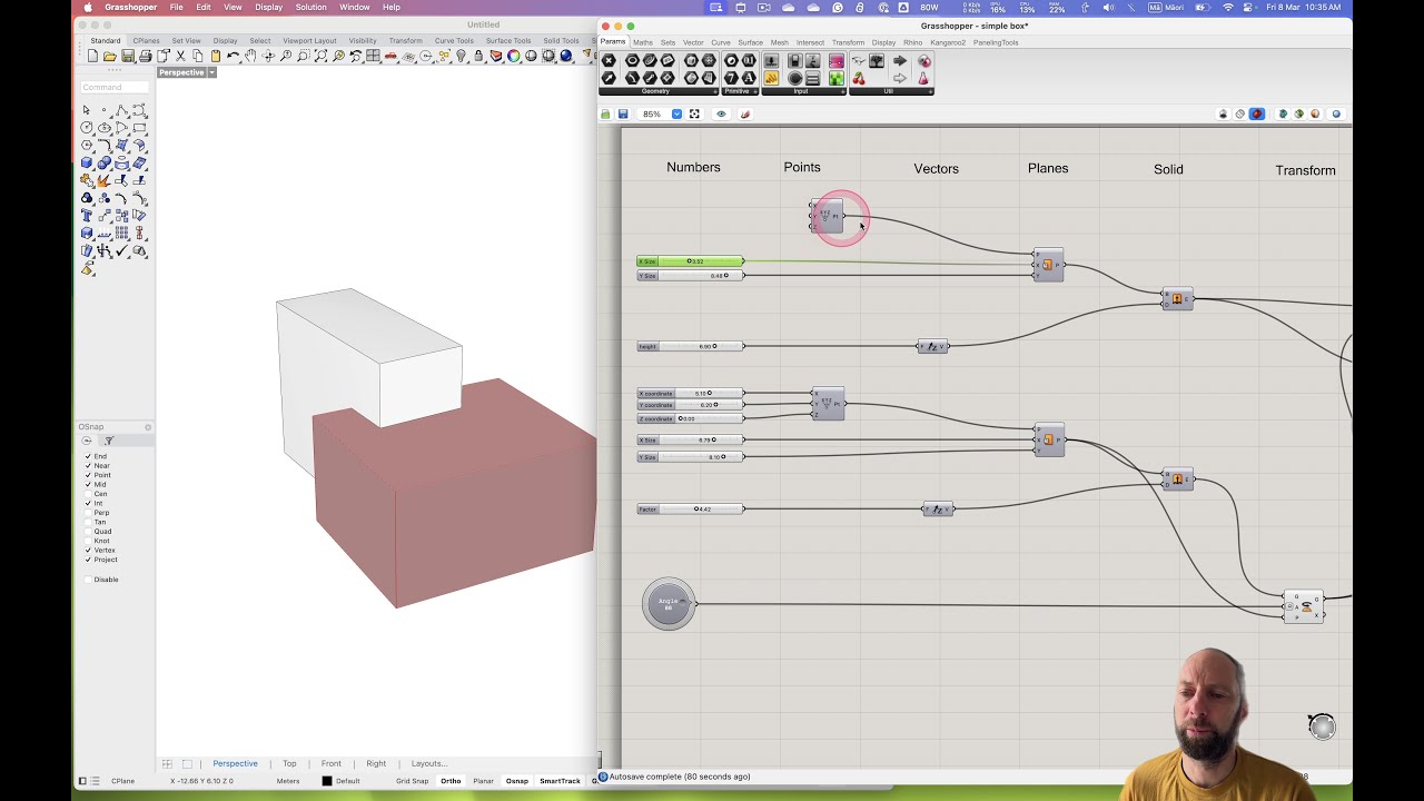 Simple Box using Grasshopper in Rhino 8 Part 01