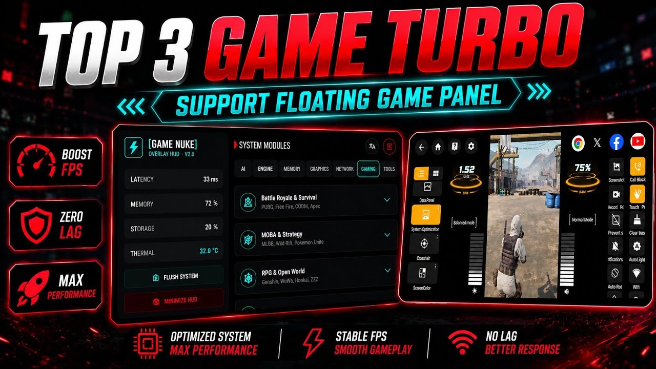 😱 ТОП-3 ЛУЧШИХ Game Turbo с поддержкой плавающего окна! 🔥 Стабильный геймплей 60-120 FPS (2026)