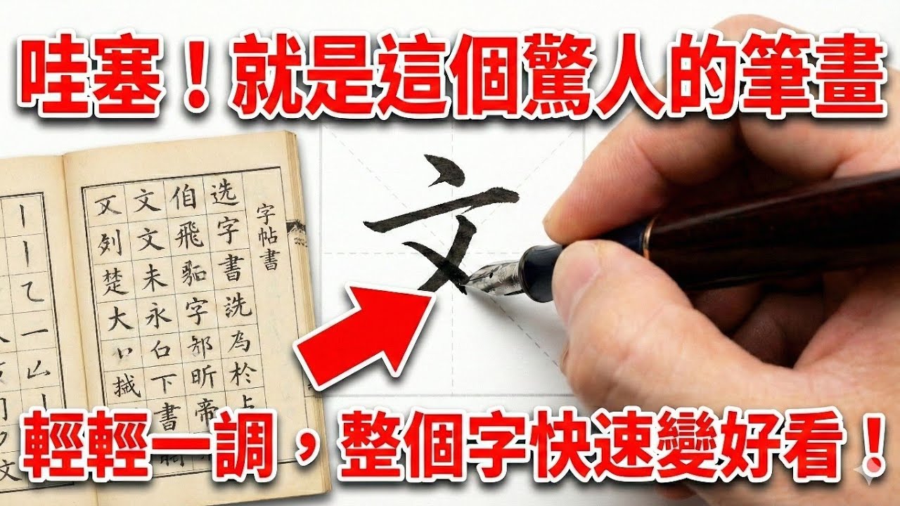 65-哇塞！就是這個驚人的筆畫，輕輕一調，整個字快速變好看！寫字高手都懂的祕訣-該怎麼寫，該怎麼練字？橫畫的祕密-放上方-放中間、放下方各該怎麼處理？