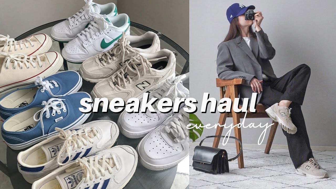 sneakers haul👟데일리한 4계절용/봄·여름 운동화하울 | 브랜드별 추천템, 사이즈 선택팁! 나이키 덩크로우 에어포스/뉴발란스 530/아디다스/반스/컨버스