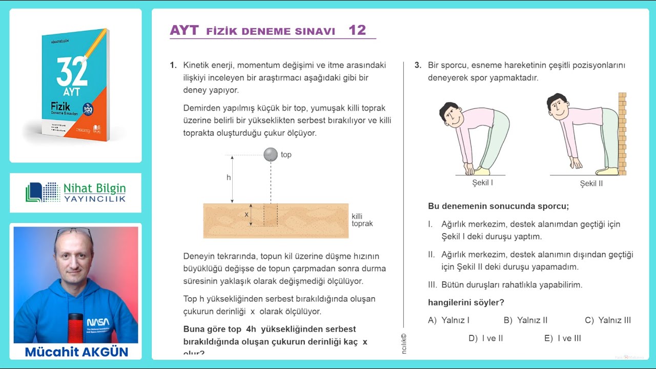 AYT Fizik Branş Denemesi-12  [2024] I Nihat Bilgin Yayınları (SON BASKI)