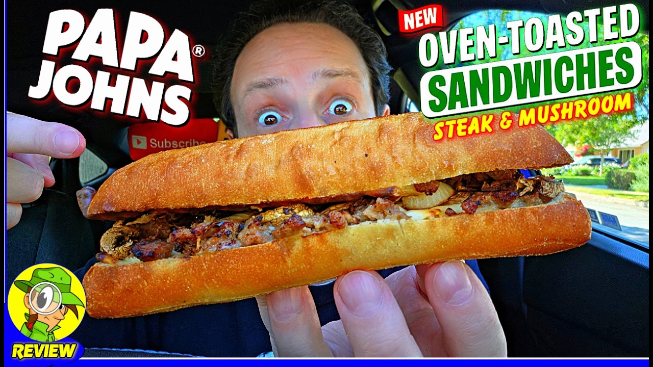 Papa John's&reg; Steak & Mushroom Oven-Toasted Sandwich Review 🥩🍄&zwj;🟫 NEW Item! 🤩 Peep THIS Out! 🕵️&zwj;♂️