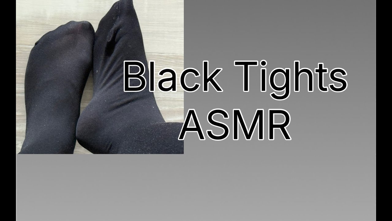Top Down View on Hard Flooring Black Tights ASMR