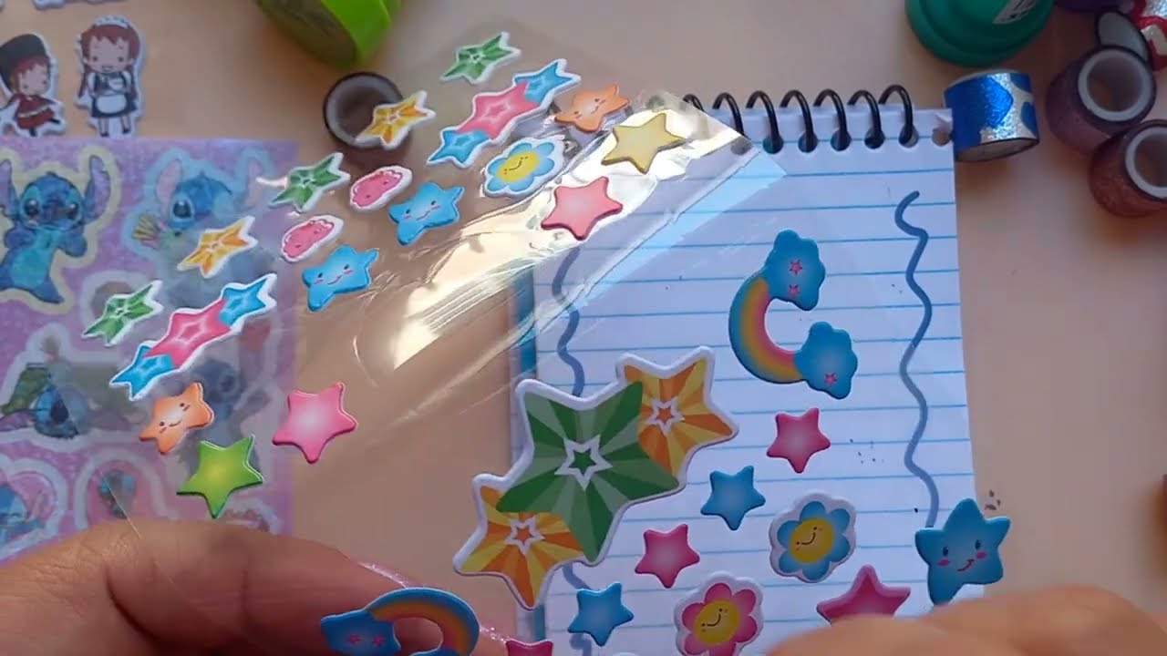Stick a sticker/ Apply a sticker