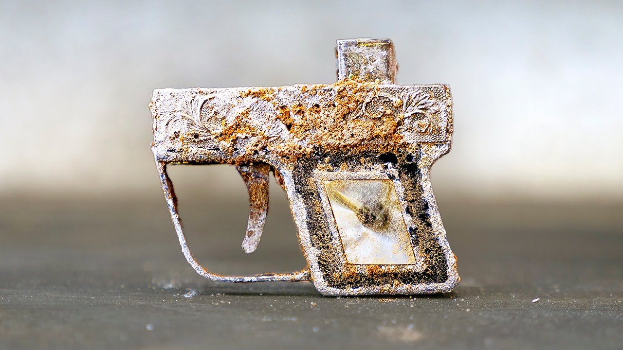 Very Rare Gun Lighter Restoration - Rusty Pistol Lighter