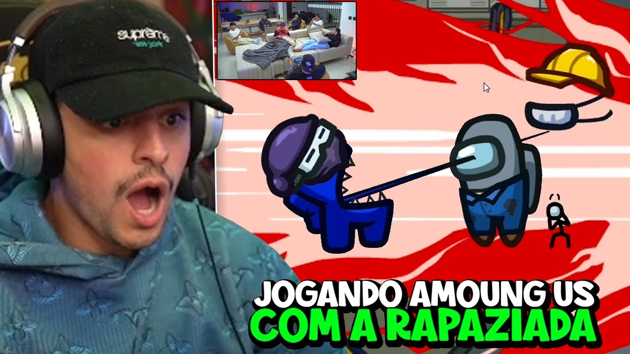 CORINGA jogando AMOUNG US COM A RAPAZIADA DA CASA!