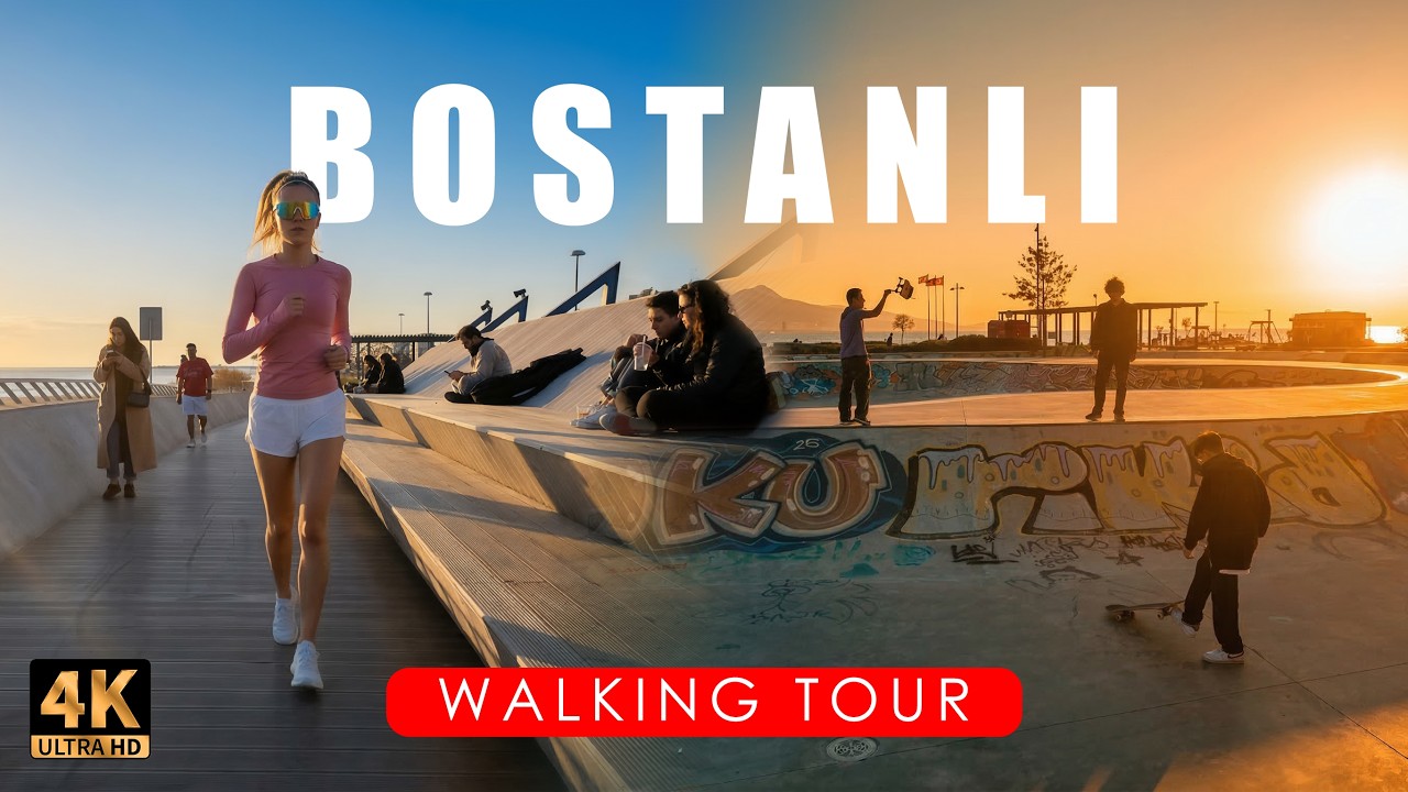 BOSTANLI IZMIR 🇹🇷 Vibrant Coastal Walk & Relaxing Sunset | 4K 50FPS