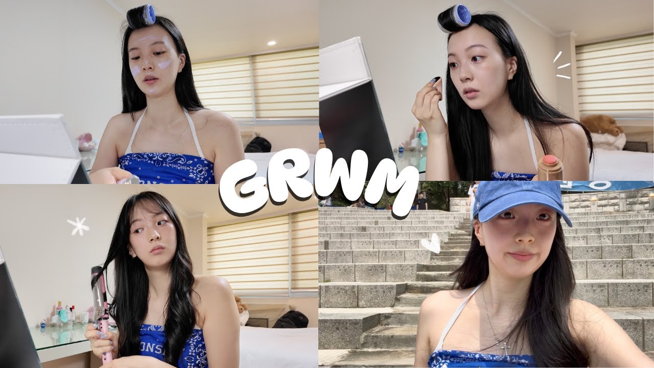GRWM for a Korean univ. festival 🌀💙 Saw my fave K-pop Idols IRL (Apink, KIOF, RIZE 😭)