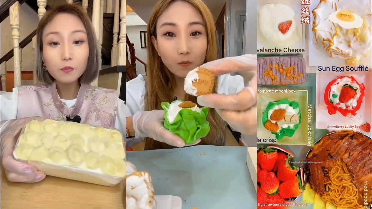 ASMR Delicious Dessert Mukbang | Crepe Cake, Taro Cake,Matcha Cake | Satisfying Eating Sounds #asmr