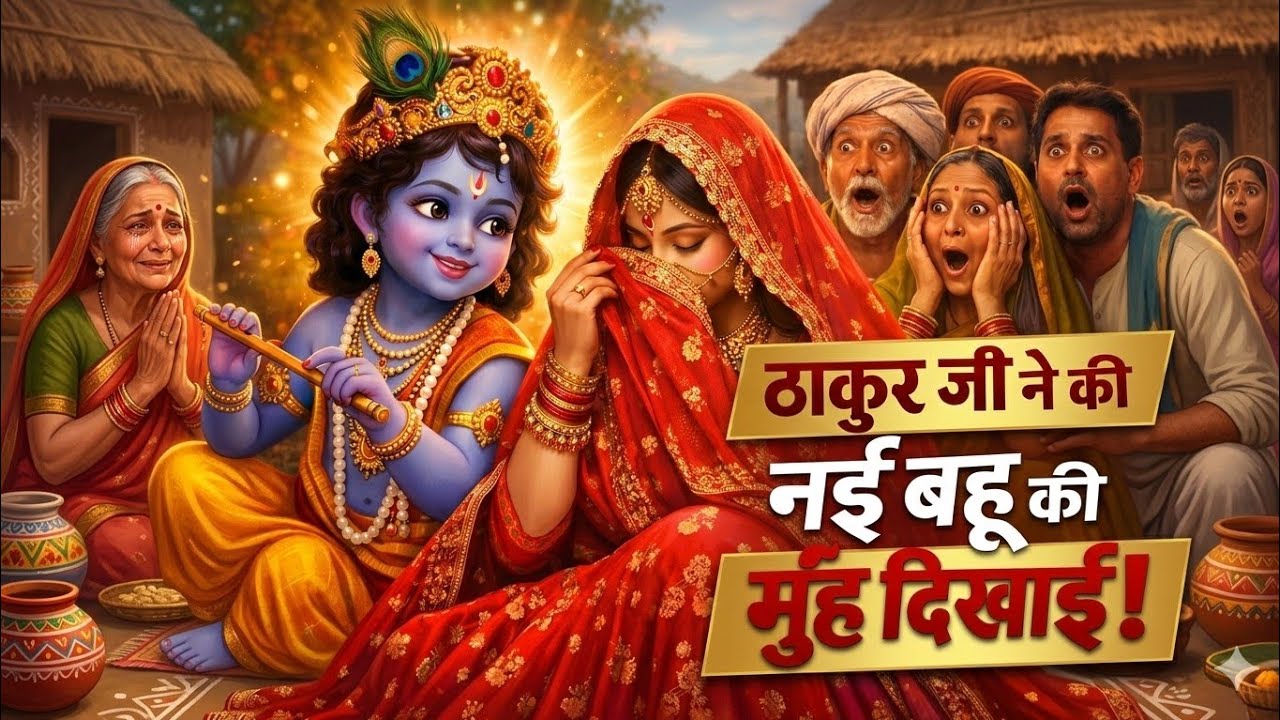 ठाकुर जी ने की नई बहू की मुंह दिखाई 😱 | कृष्ण की अद्भुत लीला #bhakti#radhakrishna#viralvideo#viral