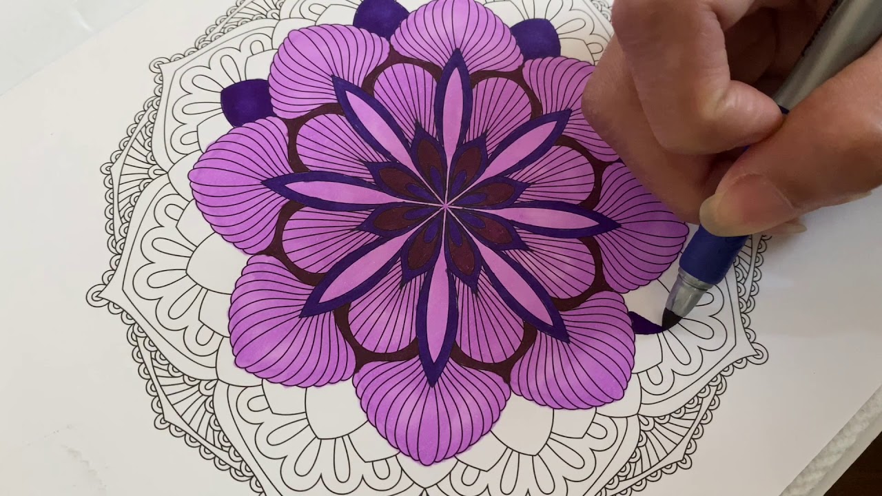 Coloring A Mandala #3 I Adult Coloring Book - Speed Coloring