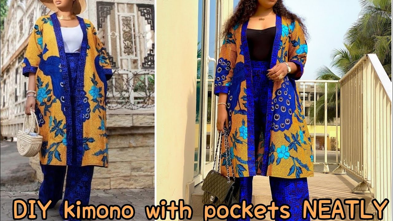HOW TO MAKE A KIMONO WITH POCKETS NEATLY. NDIFON NTUI