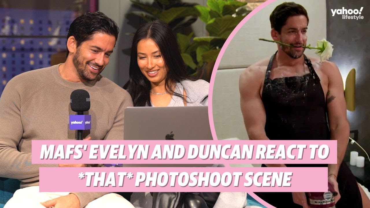 MAFS' Evelyn and Duncan react to *that* photoshoot scene | Yahoo Australia